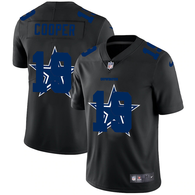 Men's Dallas Cowboys #19 Amari Cooper Black Shadow Logo Limited Stitched Jersey